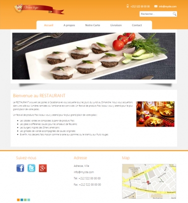 Site web afficher des plats et des délices.