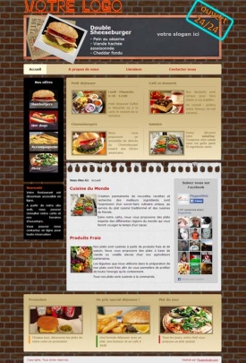 Site web internet restaurant restauration Burger Américain classique Pizza Fast Food